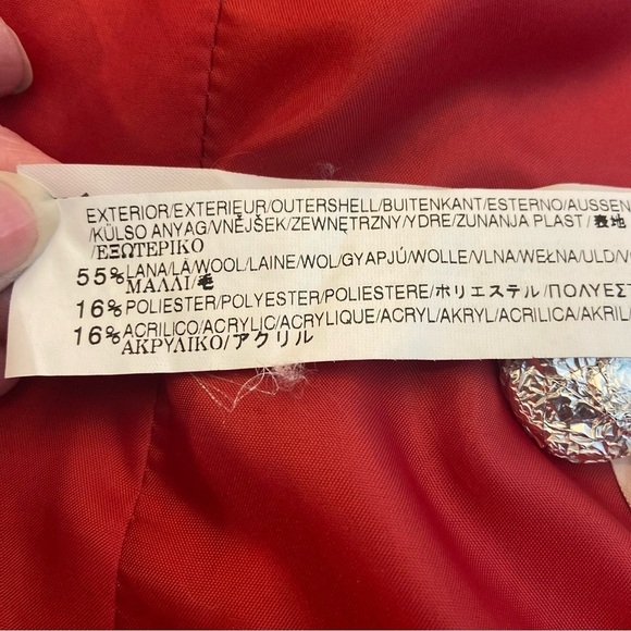 Women's  Zara Pink Double-Breasted Pea Coat Houndstooth Pattern Size Small - Picture 9 of 16